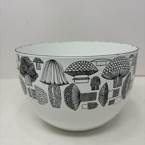 Mid-Century Kaj Franck Arabia Finland Finel Mushrooms Enamel Mixing Bowl 8”x5.5”